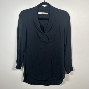 Marie Oliver Womens Top Blouse Black Silk Size Small